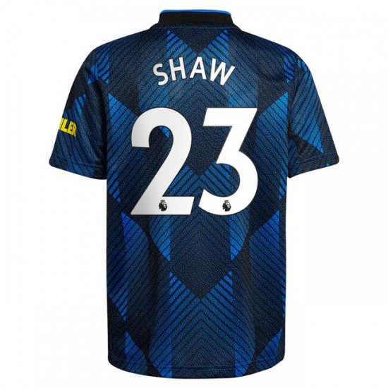 Camisola Manchester United Luke Shaw 23 Equipamento Terceiro 2021-2022 Manga Curta